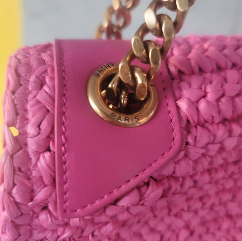 YSL Pink Raffia Bag - Picture 13 of 16